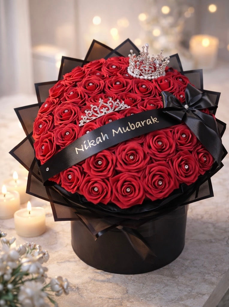 kunstige roser -stor bukett